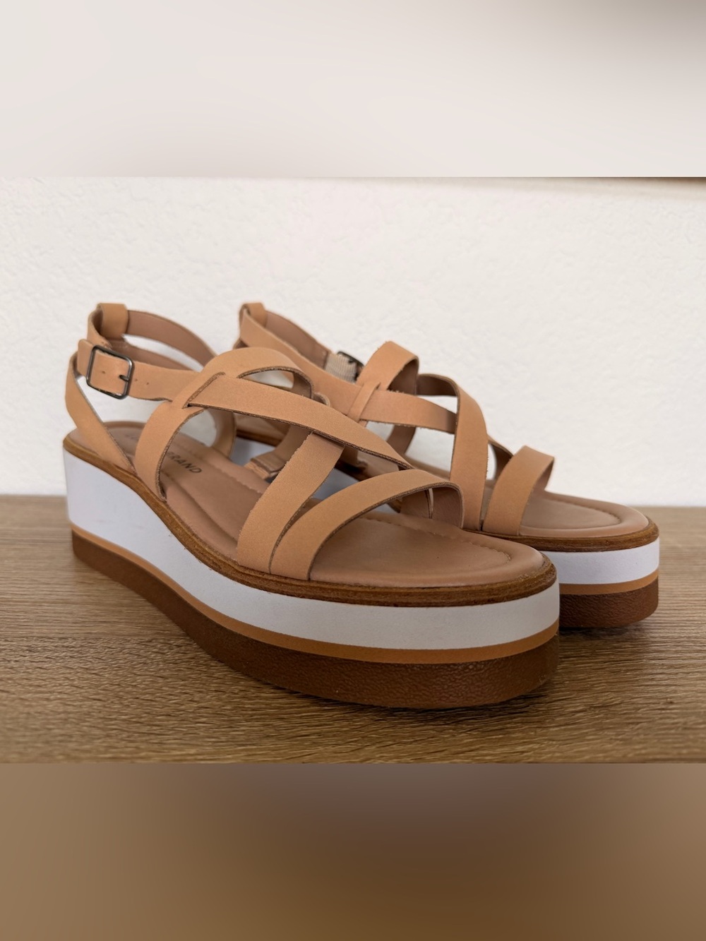 Lucky Brand Ticey Tan Strappy Platform Sandals ~ W 8M